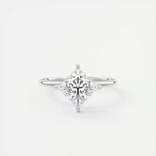 2 CT Princess Solitaire CVD F/VS1 Diamond Engagement Ring 1