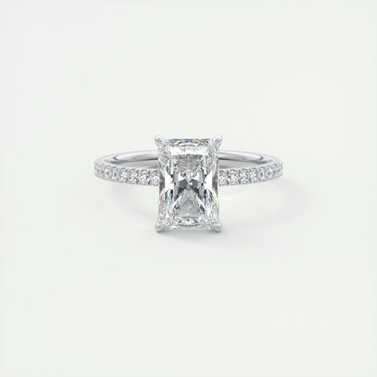 2 CT Radiant Solitaire CVD F/VS1 Diamond Engagement Ring 1