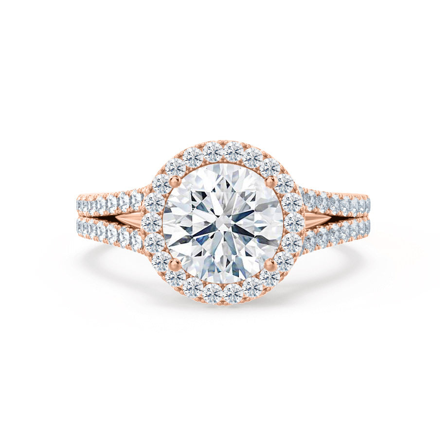 0.50 CT Round Halo CVD F/VS1 Diamond Engagement Ring 4