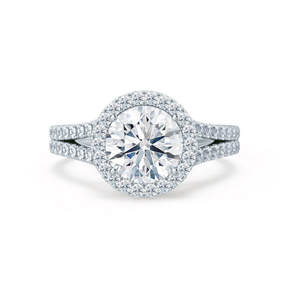 0.50 CT Round Halo CVD F/VS1 Diamond Engagement Ring 2