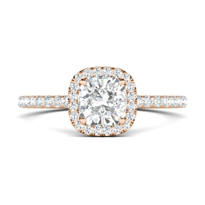 0.76 CT Cushion Halo CVD F/VS1 Diamond Engagement Ring 12