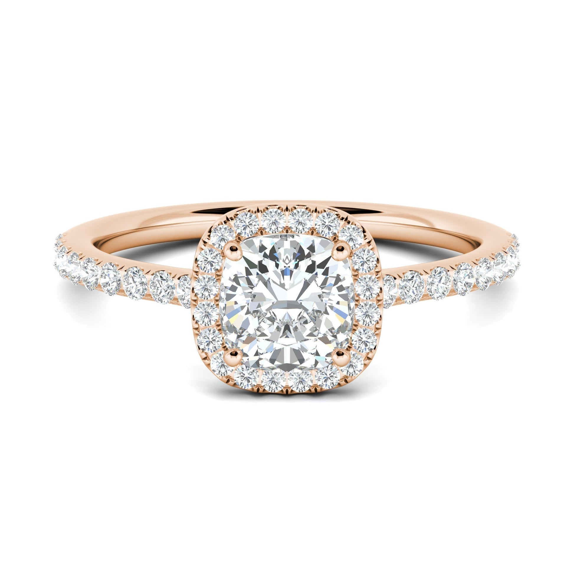 0.76 CT Cushion Halo CVD F/VS1 Diamond Engagement Ring 13