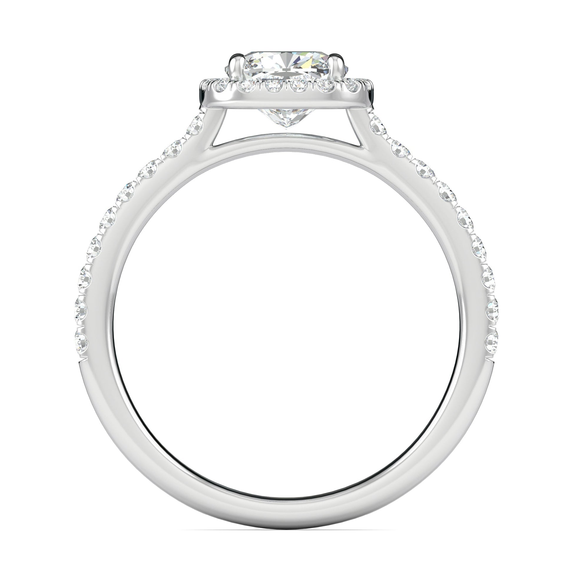 0.76 CT Cushion Halo CVD F/VS1 Diamond Engagement Ring 5