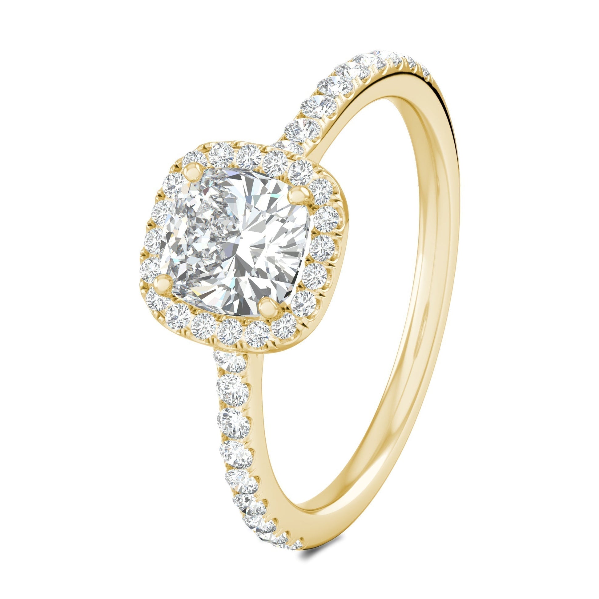 0.76 CT Cushion Halo CVD F/VS1 Diamond Engagement Ring 9