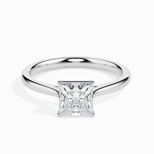 1 CT Princess Solitaire CVD F/VS Diamond Engagement Ring 1