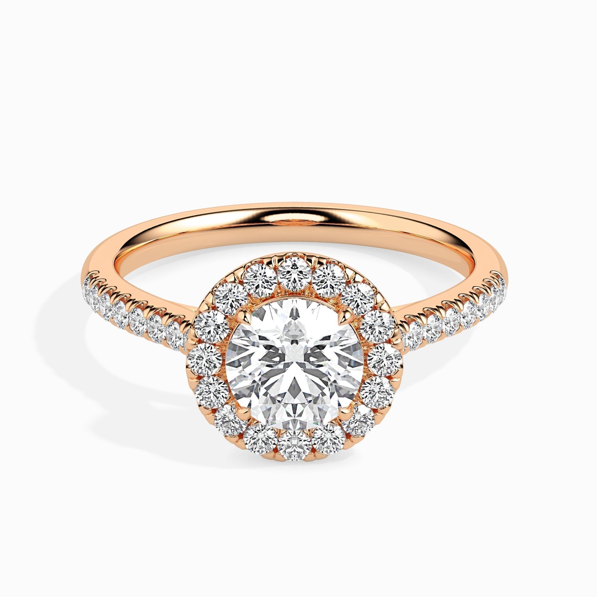 1 CT Round Halo CVD F/VS Diamond Engagement Ring 8