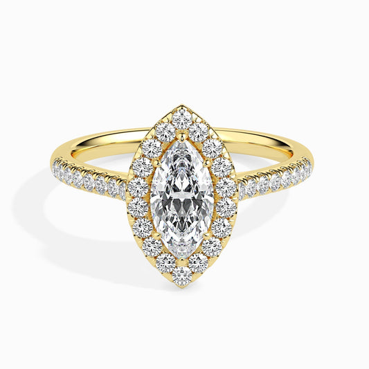 1 CT Marquise Halo CVD F/VS Diamond Engagement Ring 1