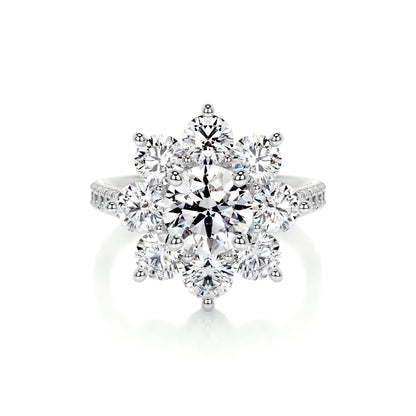 0.80 CT Round Floral Halo CVD H/SI1 Diamond Engagement Ring 1