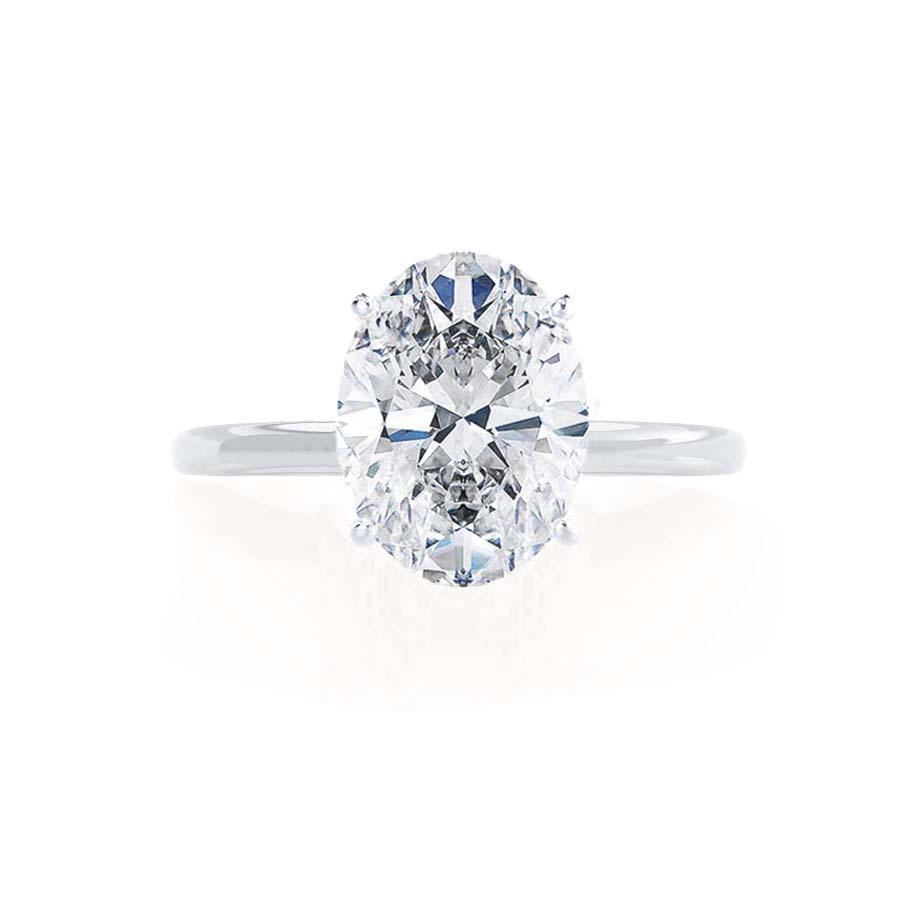 0.2 CT Oval Solitaire CVD E/VVS1 Diamond Engagement Ring 4