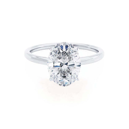 0.2 CT Oval Solitaire CVD E/VVS1 Diamond Engagement Ring 5