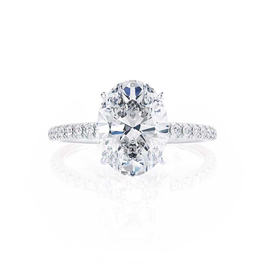 0.90 CT Oval Solitaire CVD F/VS1 Diamond Engagement Ring 1