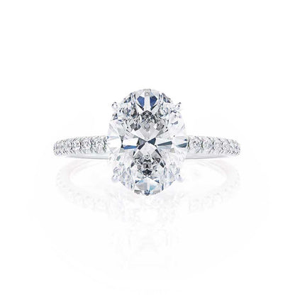 0.90 CT Oval Pave Setting CVD E/VVS2 Diamond Engagement Ring 6