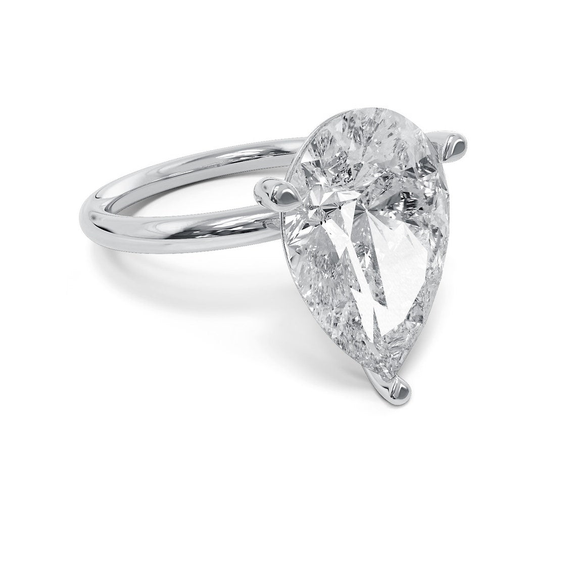 4.0 CT Pear F/VS1 CVD Diamond Solitaire Engagement Ring 6