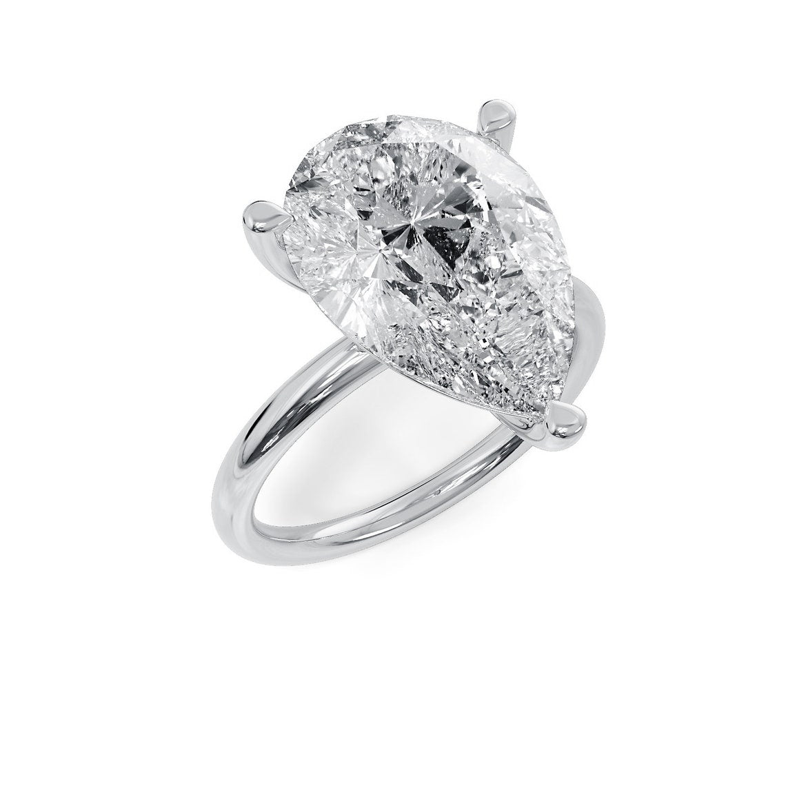 4.0 CT Pear F/VS1 CVD Diamond Solitaire Engagement Ring 7