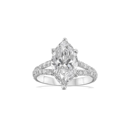 3.30 CT Marquise F/VS1 CVD Diamond Split Shank Style Engagement Ring 5