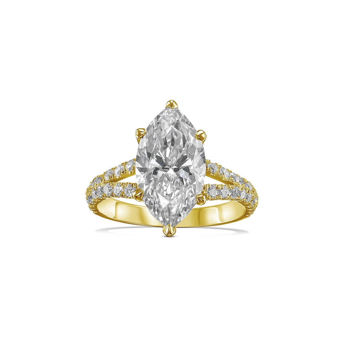 3.30 CT Marquise F/VS1 CVD Diamond Split Shank Style Engagement Ring 7