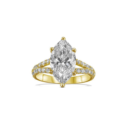 3.30 CT Marquise F/VS1 CVD Diamond Split Shank Style Engagement Ring 7