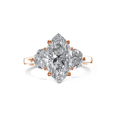 3.30 CT Marquise F/VS1 CVD Diamond Three Stones Engagement Ring 8