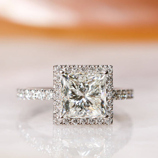 2.03 CT Princess Halo F/VS1 Diamond Engagement Ring 1